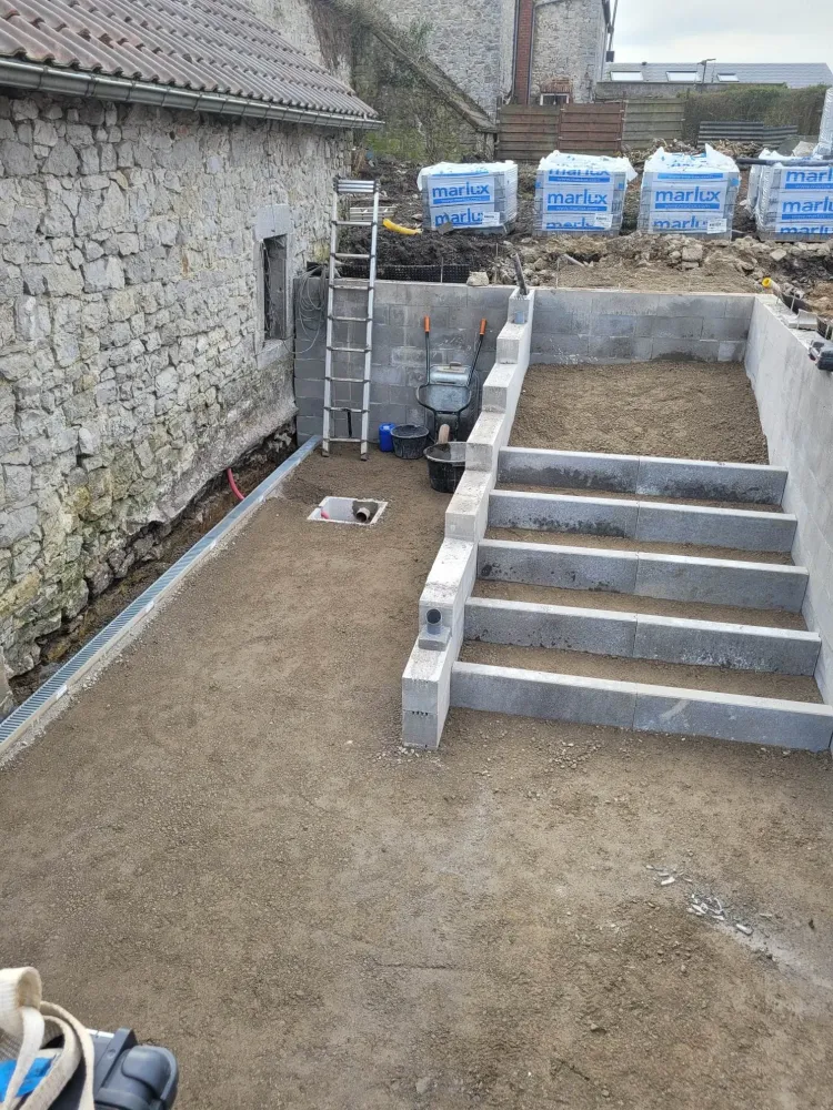 terrasse sur stave en cours